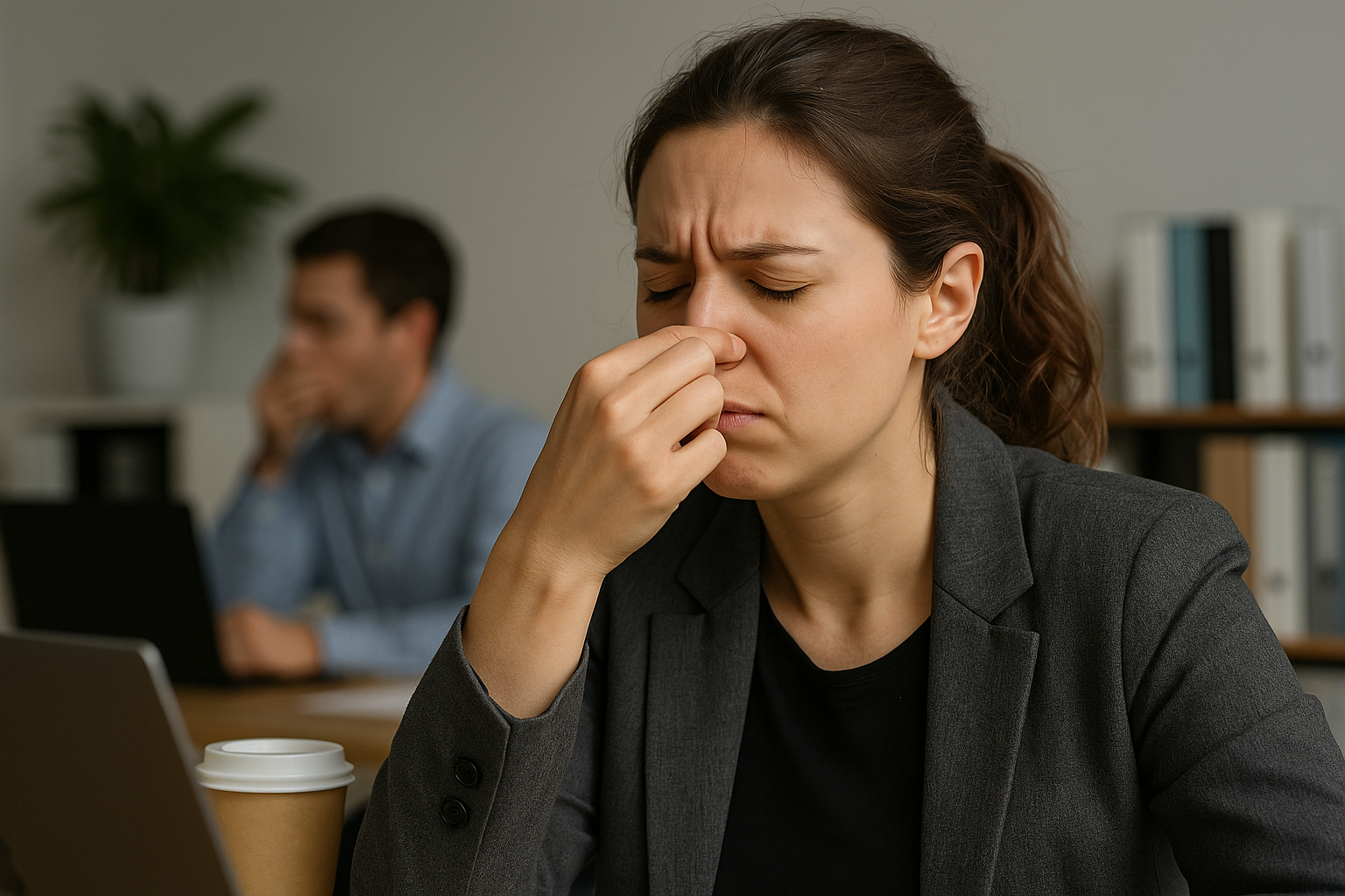 구취에 고통받는 사람