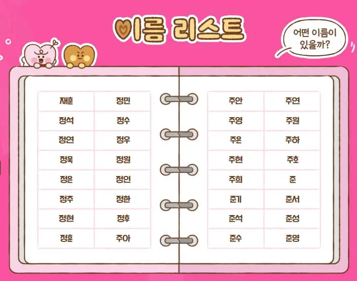 칸쵸 칸초 이름찾기 이벤트 이름리스트, 경품, 참여방법, 참여 홈페이지