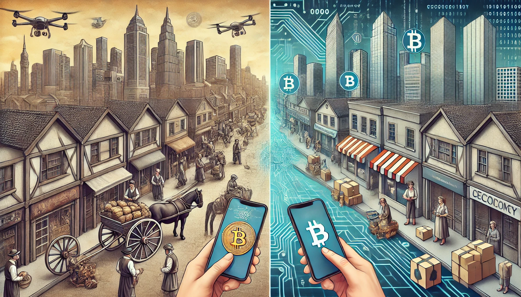 과거와 현재 경제 이미지