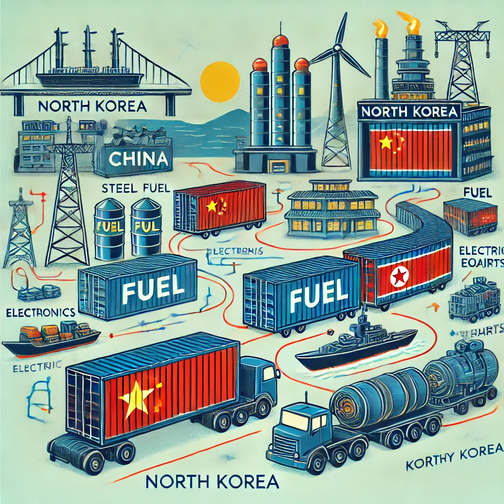 중국이 북한에 제공하는 주요 자원과 부품