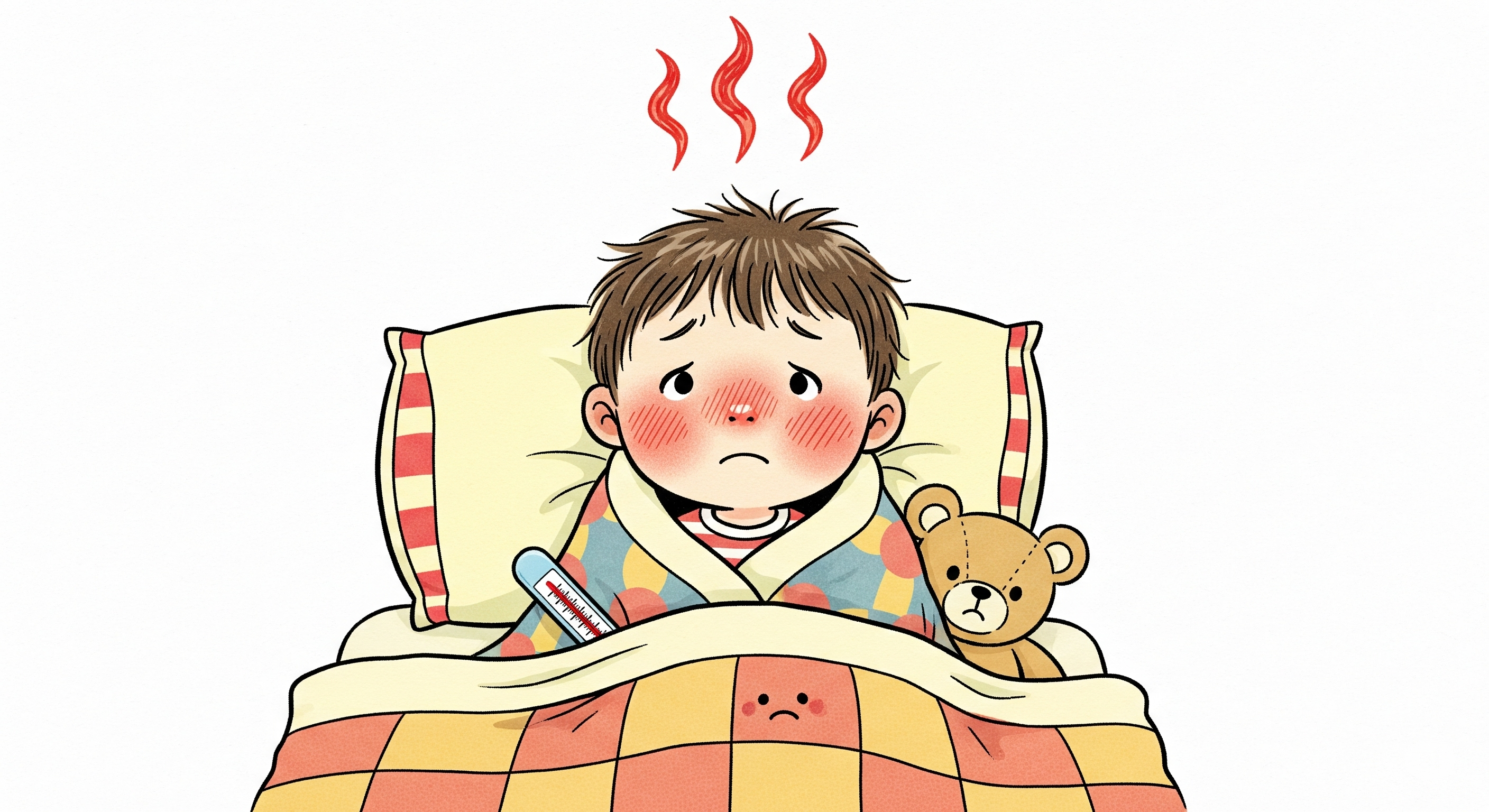 고열나는 아이 그림