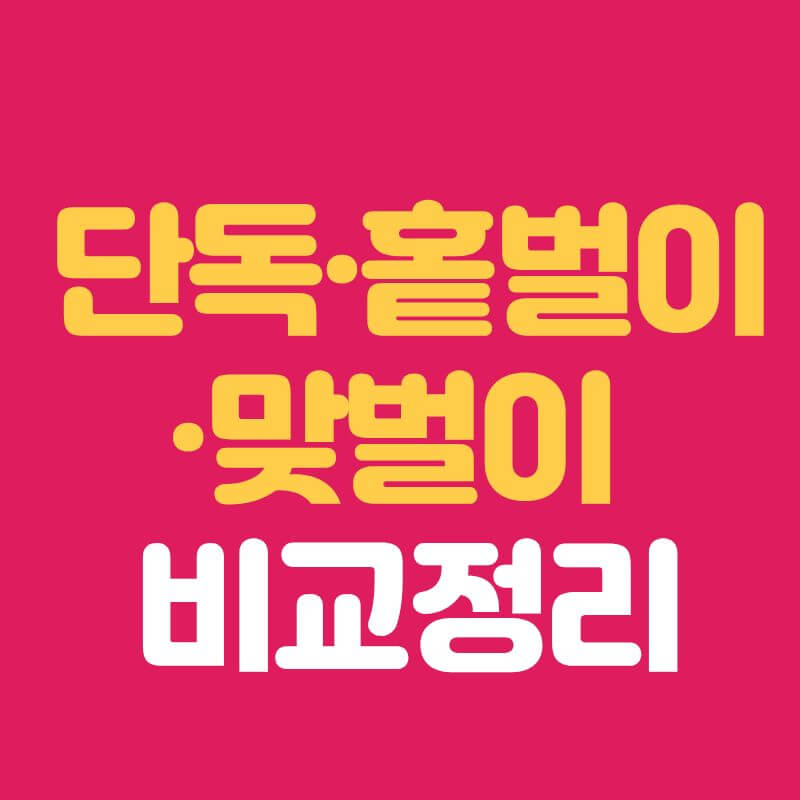 단독가구·홑벌이가구·맞벌이가구 차이|장려금에서 뭐가 더 유리할까?