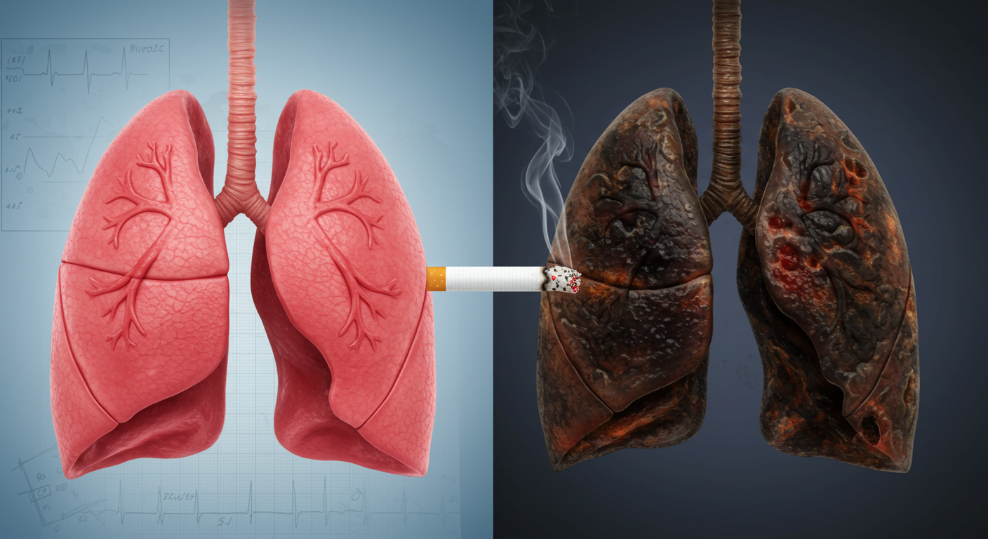 금연이 폐에 미치는 영향에 관한 사진