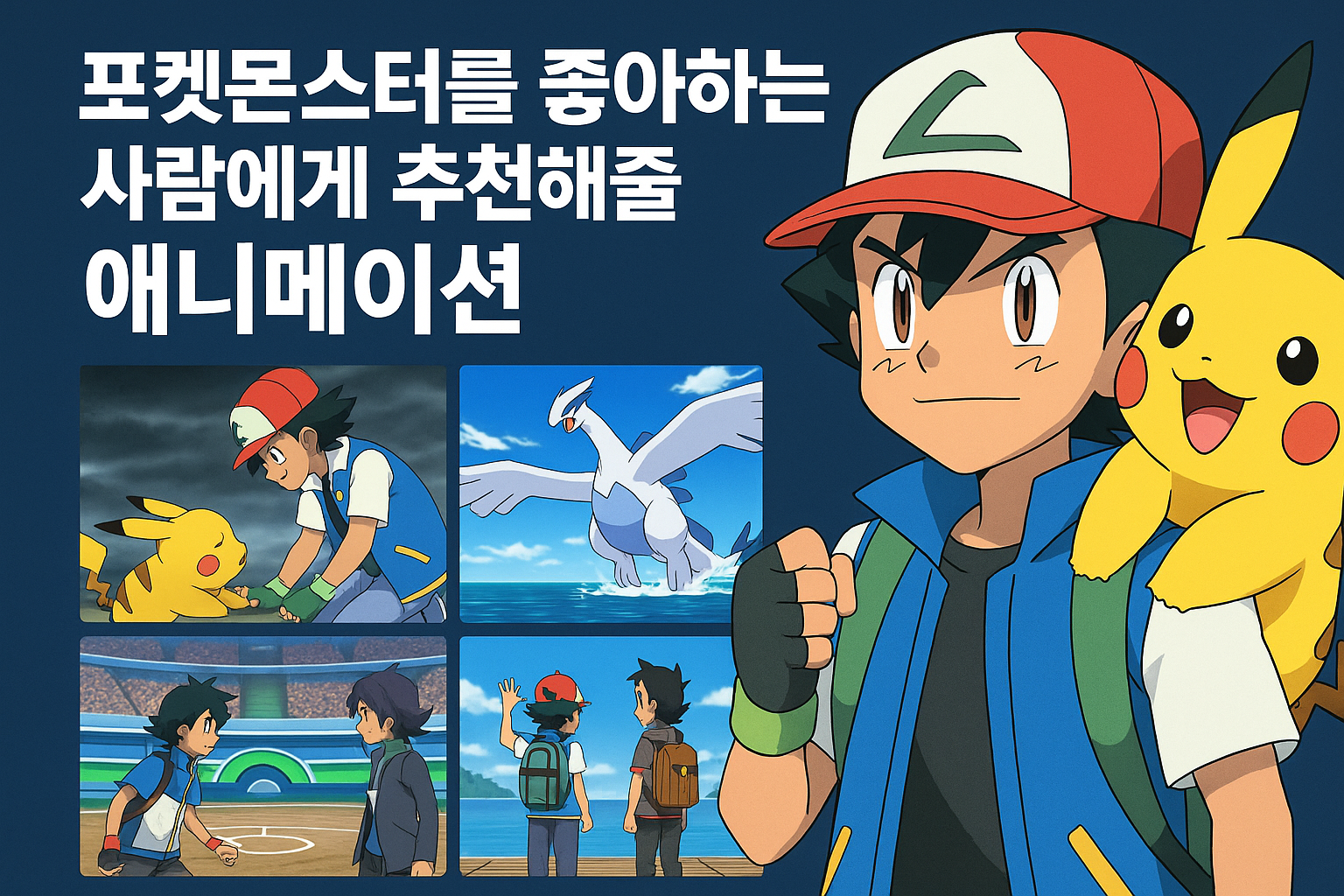 애니메이션 포켓몬스터 캐릭터 지우 피카츄