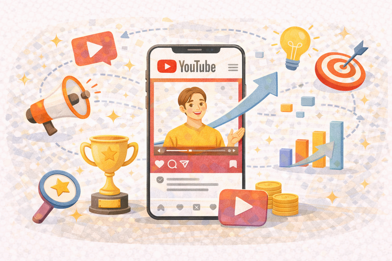 유튜브 마케팅 인사이트를 표현한 일러스트