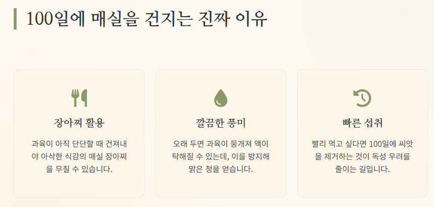 매실청 숙성기간