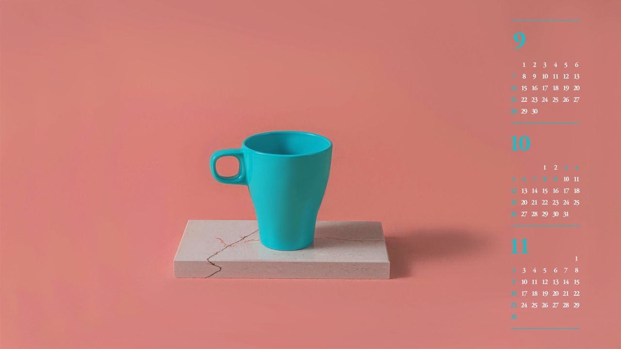 05 청록색 컵 B - 2025년10월 노트북배경화면