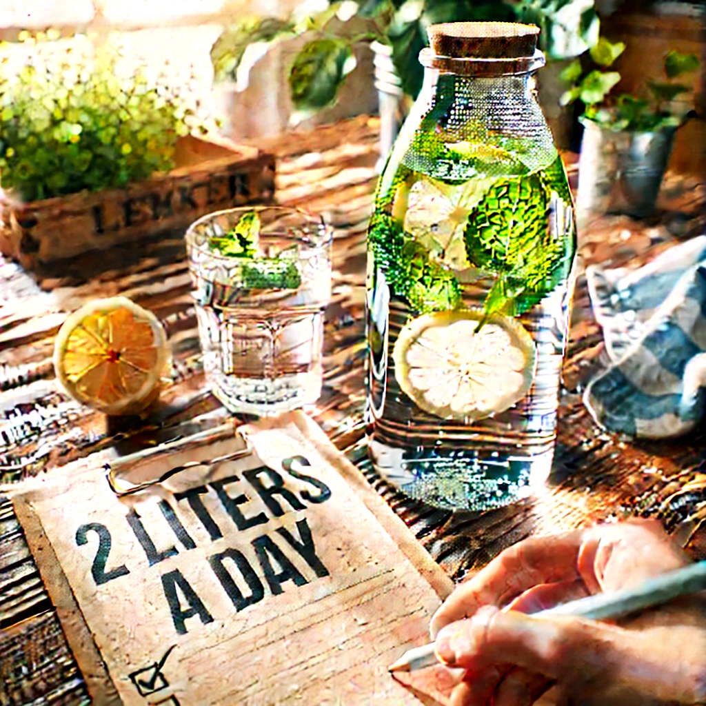 하루 2리터 물마시기 습관 시각화 사진