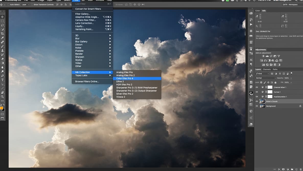 포토샵의 확장 프로그램 메뉴