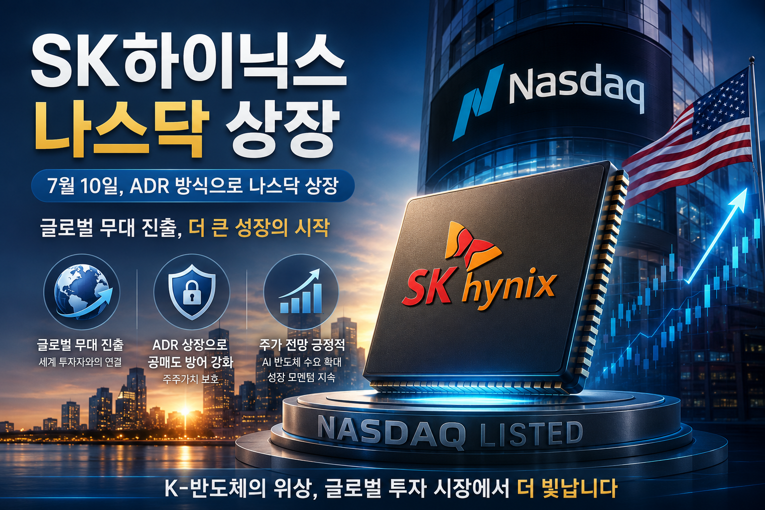 SK하이닉스 나스닥 상장 (ADR, 공매도 방어, 주가 전망)