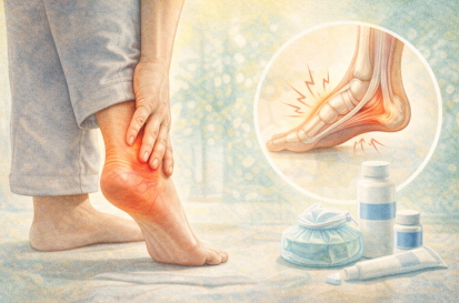 족저근막염 통증을 나타내는 사진