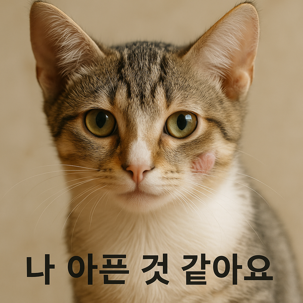 고양이가 정면을 바라보고 있는 사진