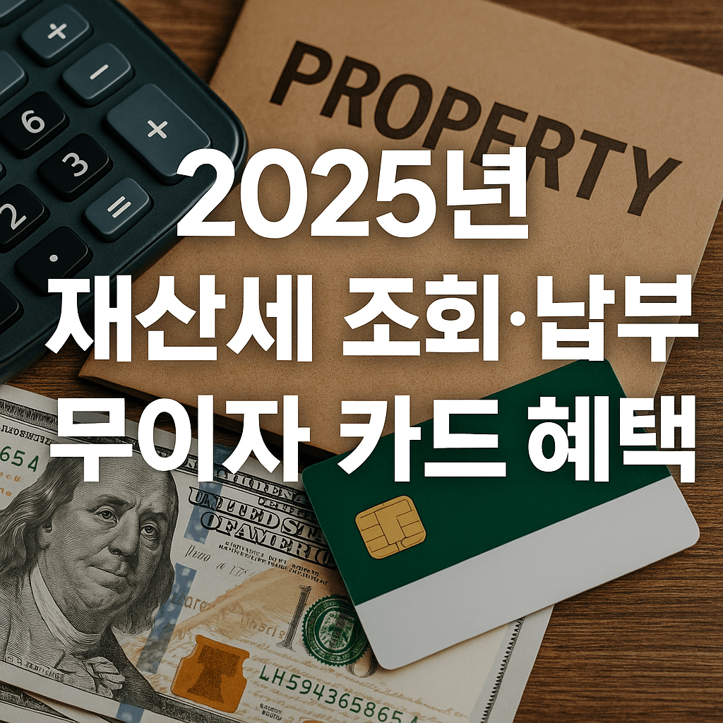 2025년 재산세 조회 및 납부 방법 총정리! 무이자 카드 혜택까지