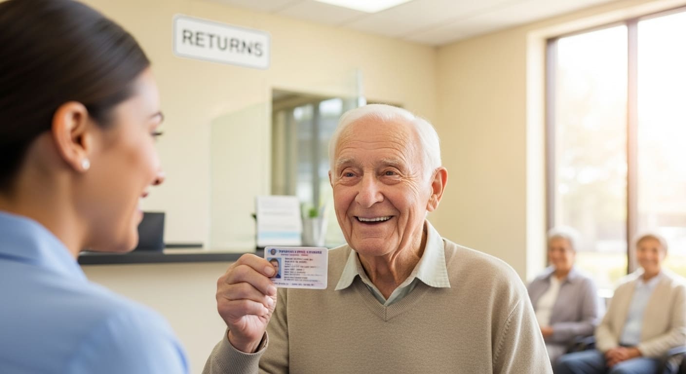 운전면허 반납 지원금을 신청하는 노인 모습