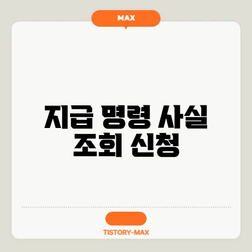 지급 명령 사실 조회 신청