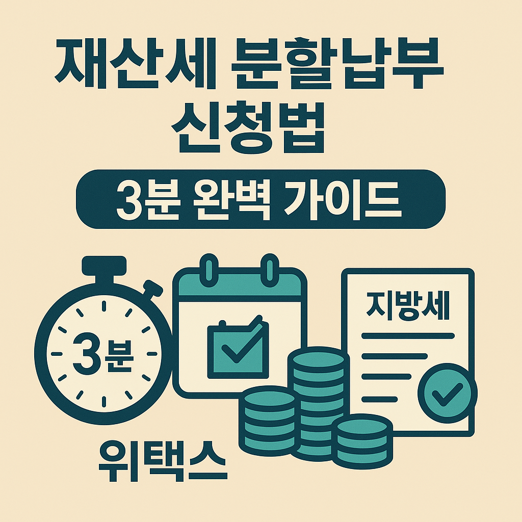 재산세 분할납부 신청법 3분 완벽 가이드
