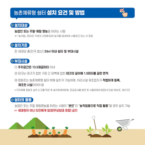 농촌체류형 쉼터 설치 요건3