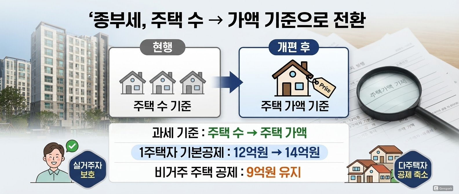 종부세, 주택 수 &rarr; 가액 기준으로 바뀐다