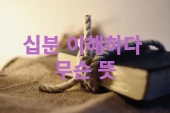 십분 이해하다 뜻 유래 맞춤법_21