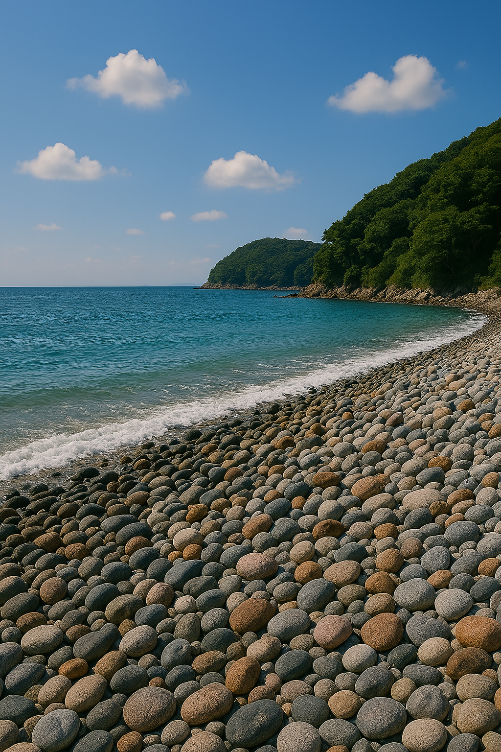 남해 초전몽돌해변 사진