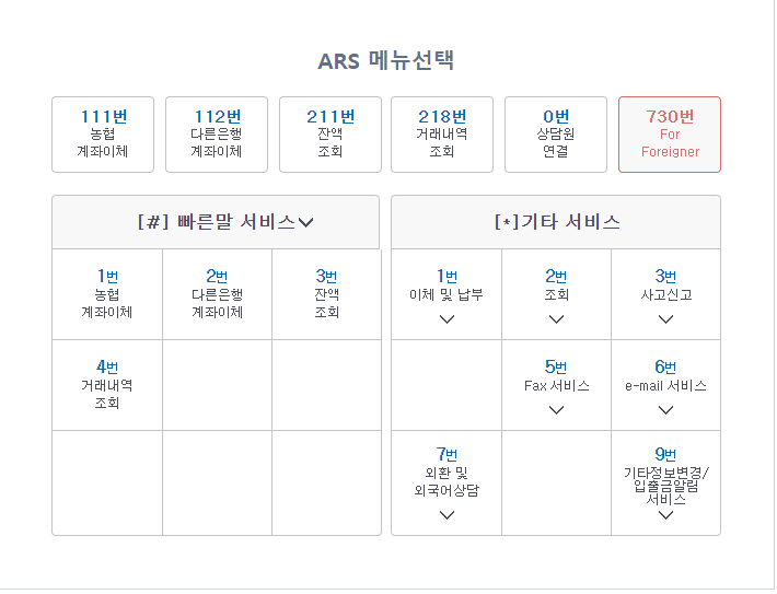 농협 고객센터 전화번호 상담원 연결