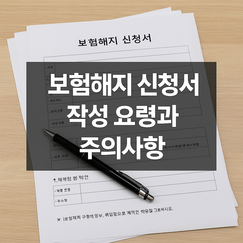 보험해지 신청서 작성 요령과 주의사항