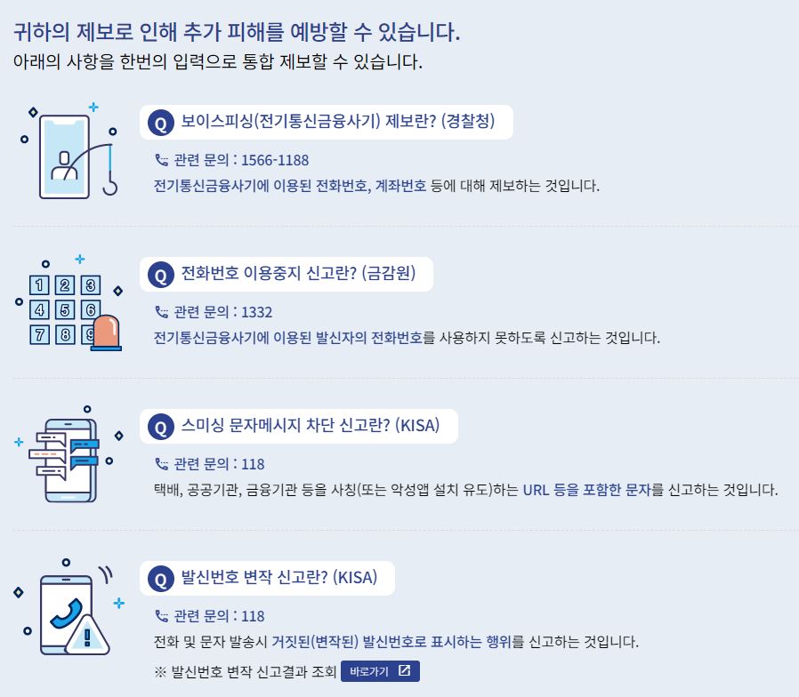 보이스피싱(전기통신금융사기)제보관련-안내표