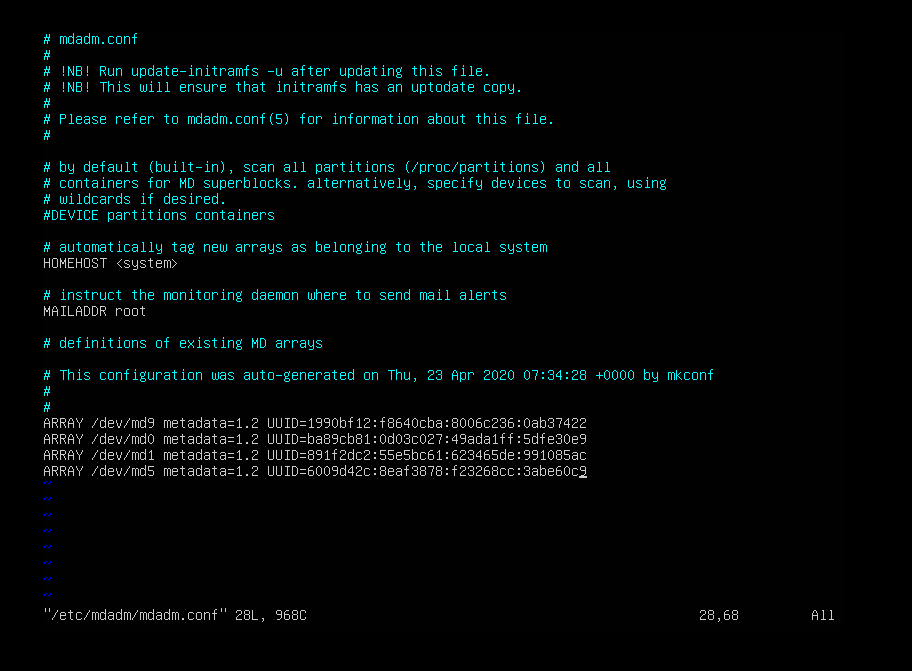mdadm.conf