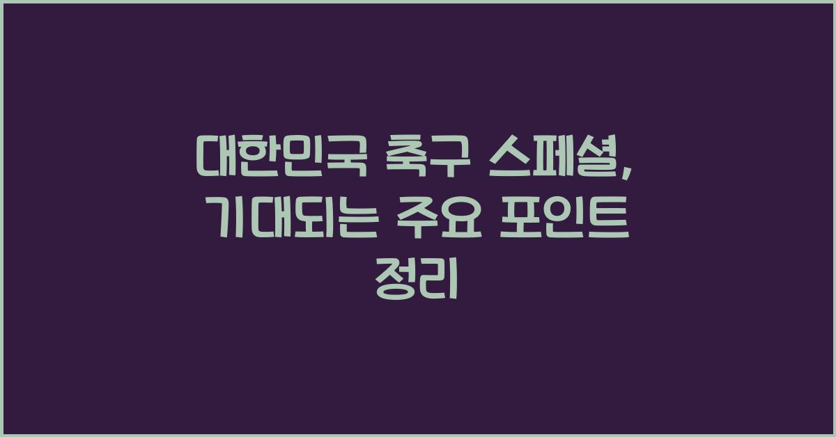 대한민국 축구 스페셜