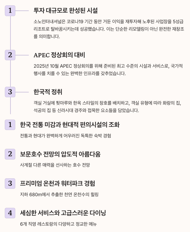소노캄 경주 후기와 특별한 경험 정리 이미지