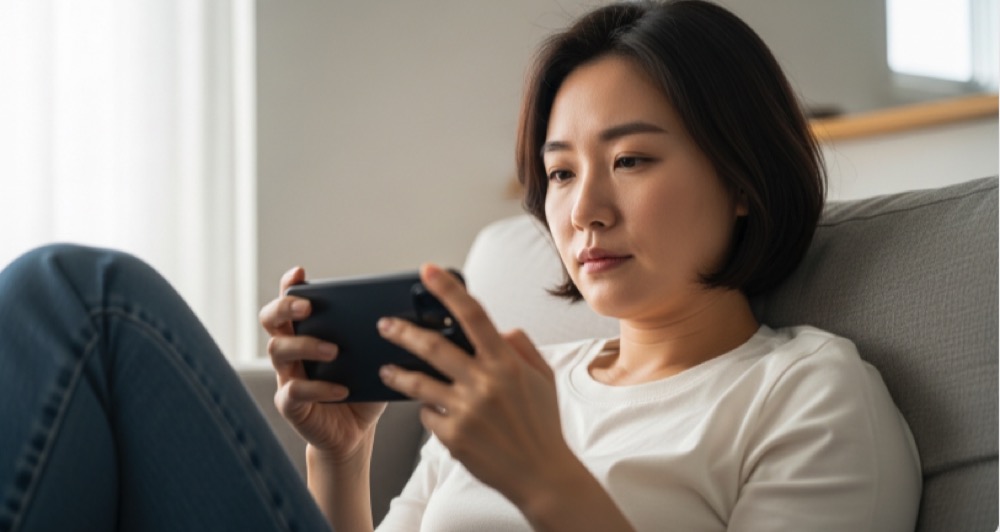 결막염 원인을 확인하기 위해 증상을 살펴보는 모습