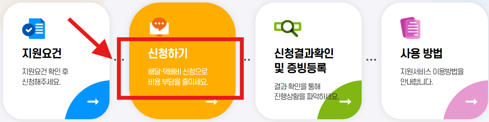 소상공인 택배비 배달 신청하기