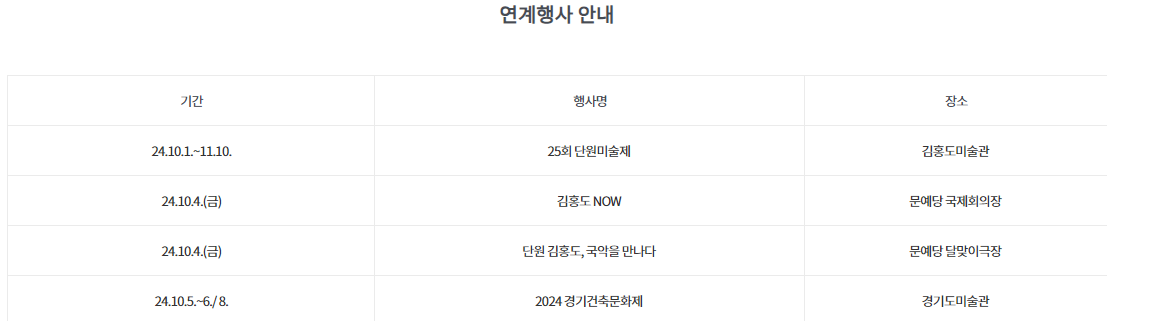 2024 안산페스타 행사일정