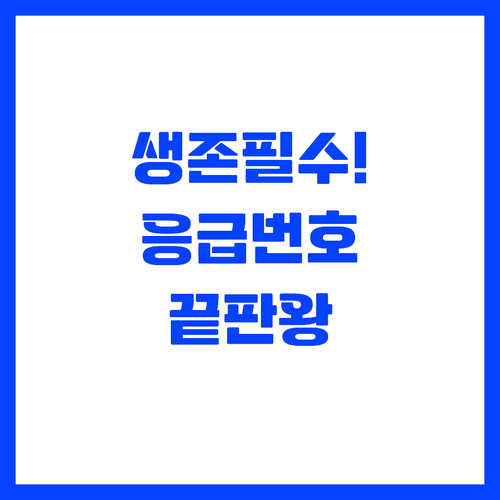 비상 상황 대처를 위한 응급 연락처 ..