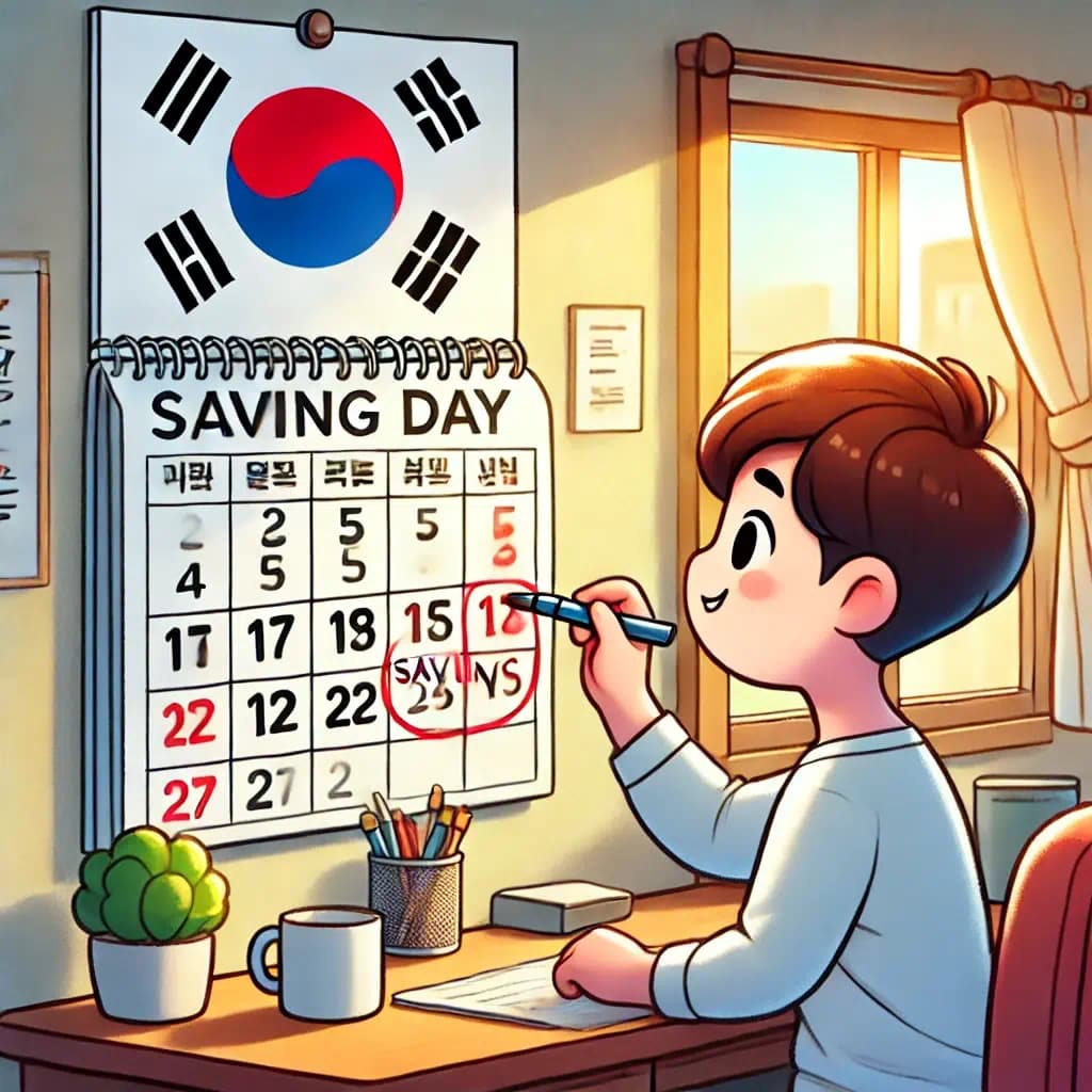 하루하루 달력에 날짜를 기록하는 청년의 모습