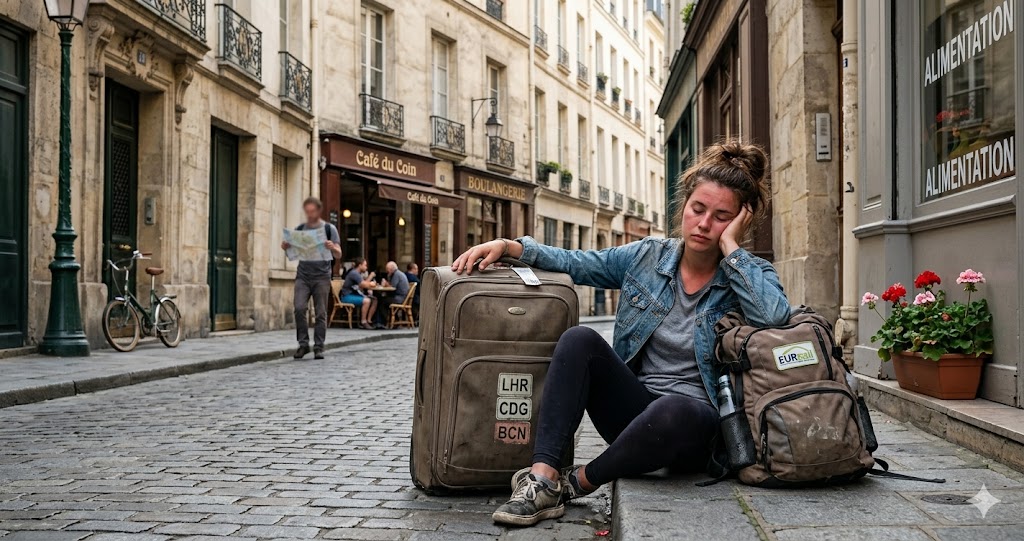 피곤에 쩔은 여행객