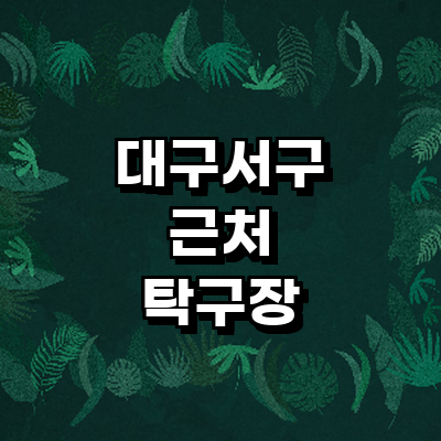 대구 서구 탁구장