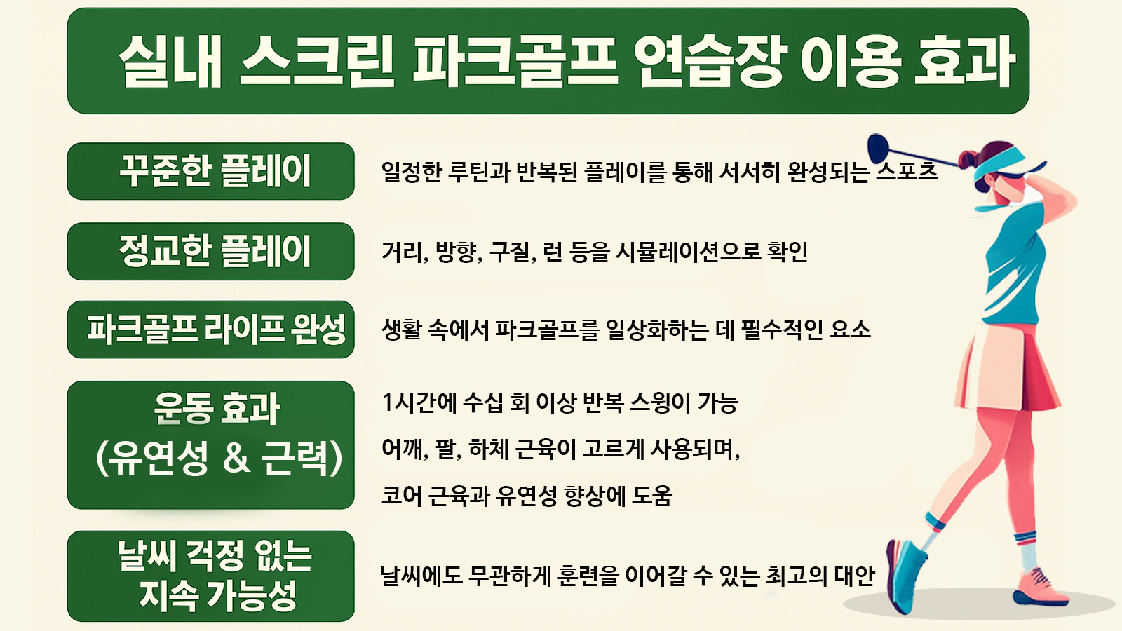 스크린 파크골프 이용 효과