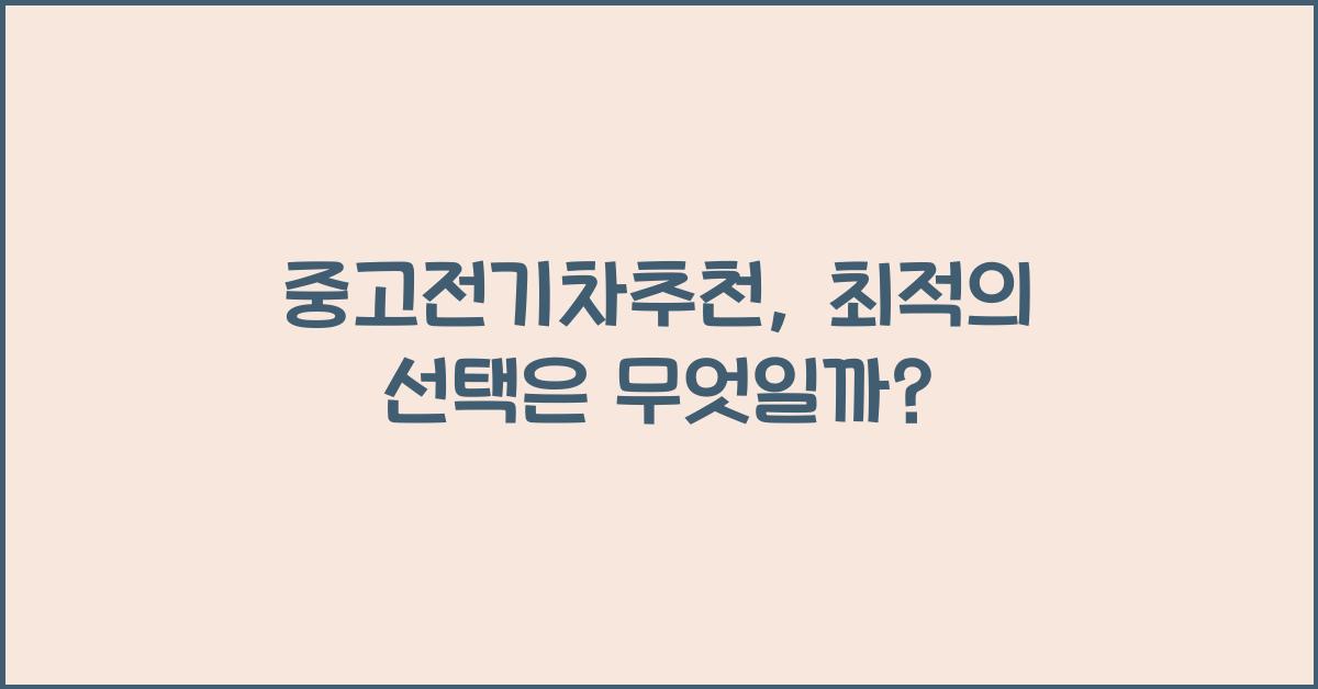 중고전기차추천