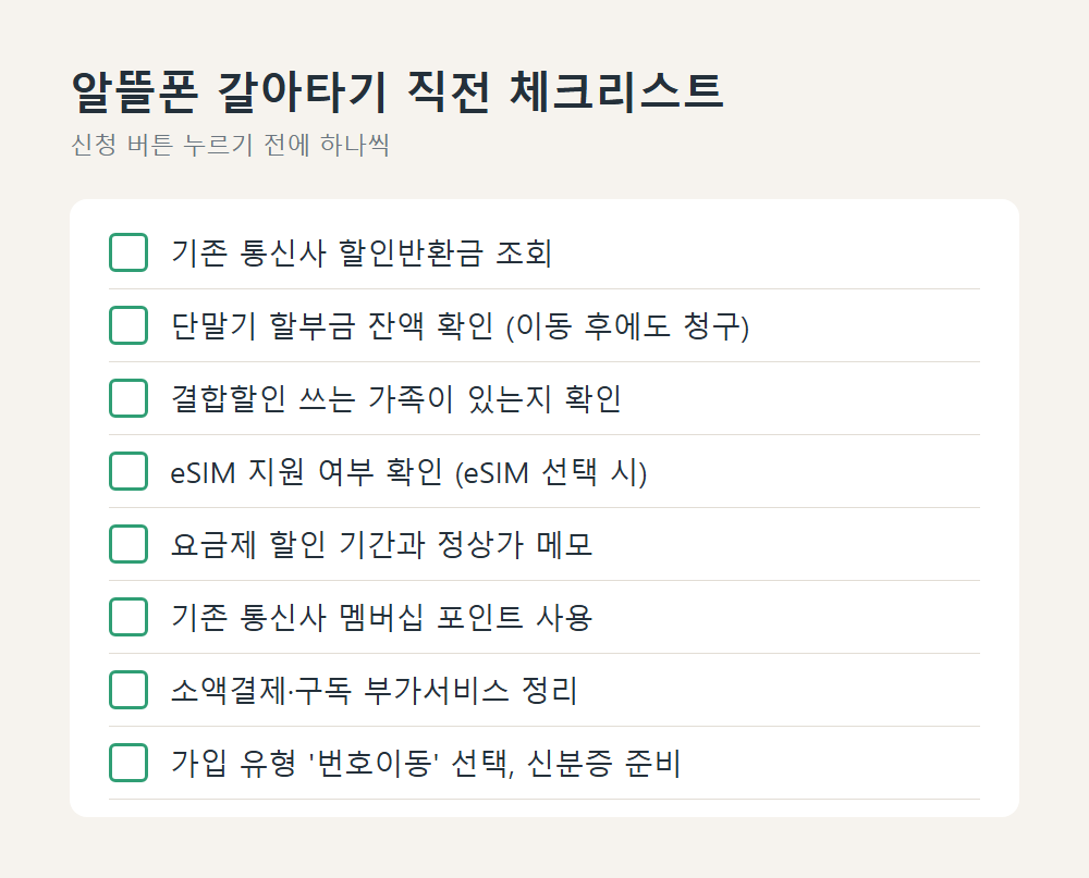 알뜰폰 갈아타기 직전 확인할 8가지 체크리스트
