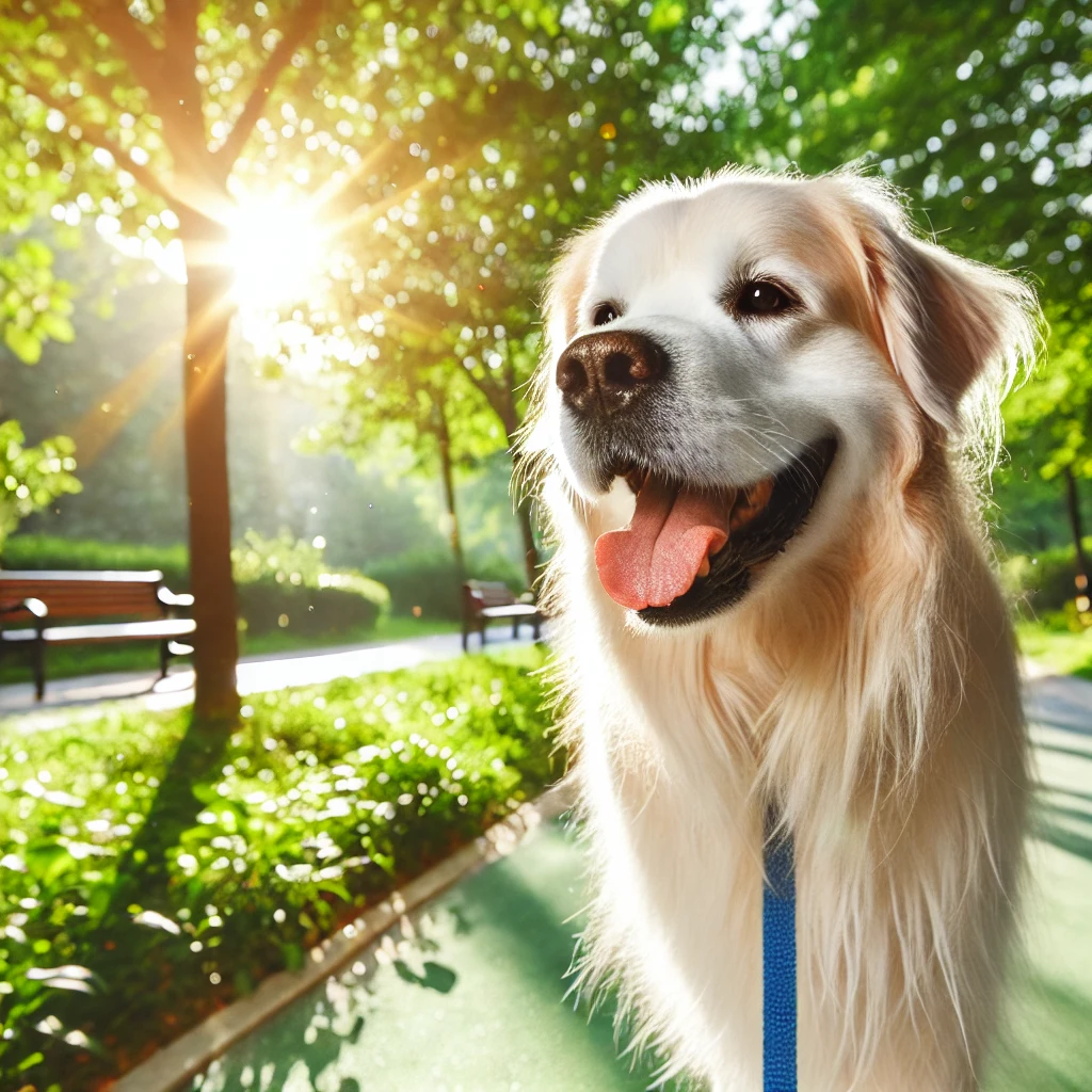 사랑스럽게 웃고있는 강아지
