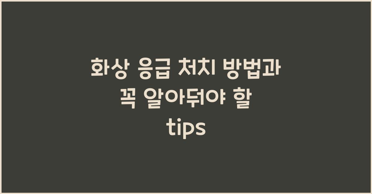 화상 응급 처치 방법