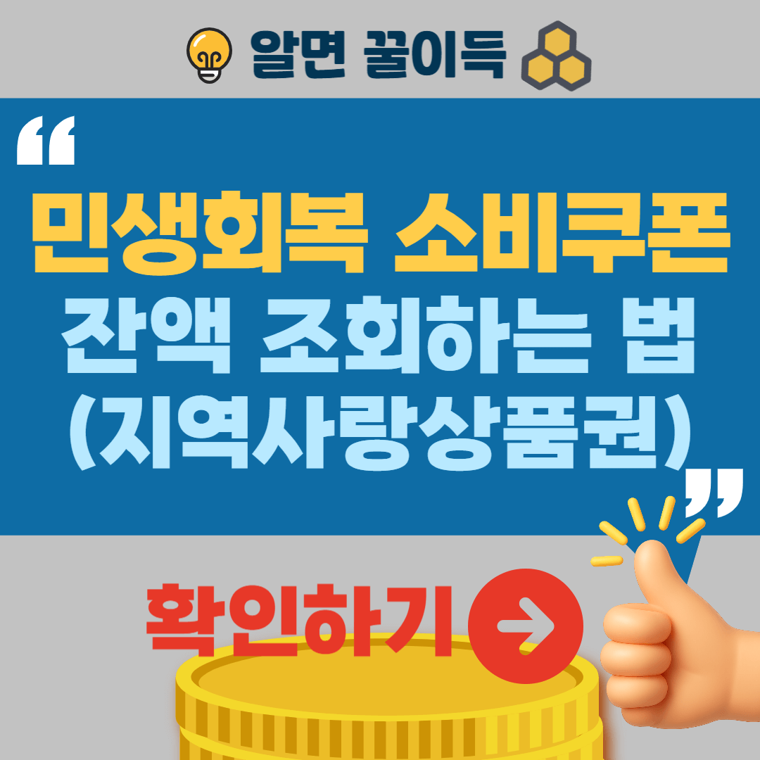 민생회복 소비쿠폰 지역사랑상품권 잔액조회 확인방법
