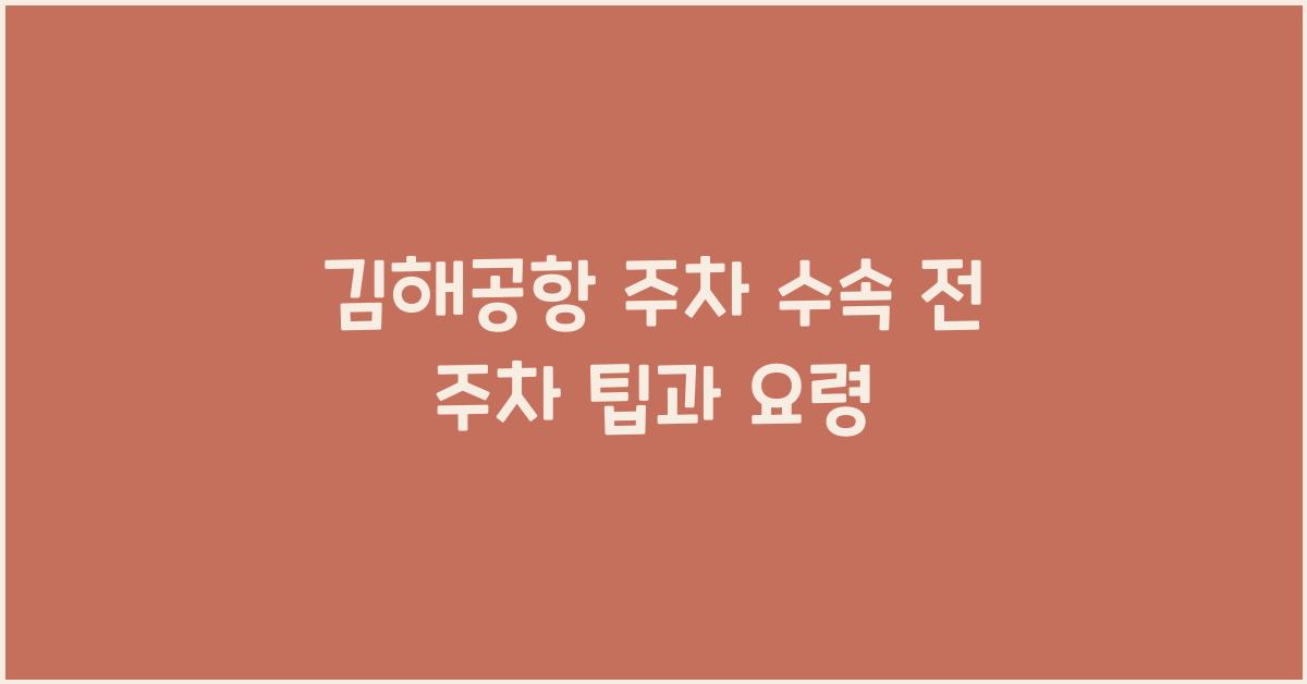 김해공항 주차 수속 전 주차