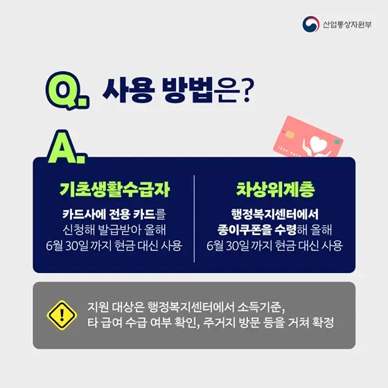 난방비 지원금 사용 방법 안내 사진