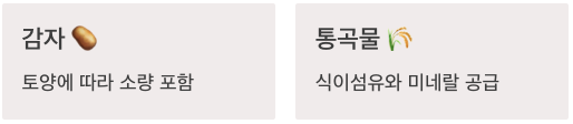 불소 많은 감자와 통곡물