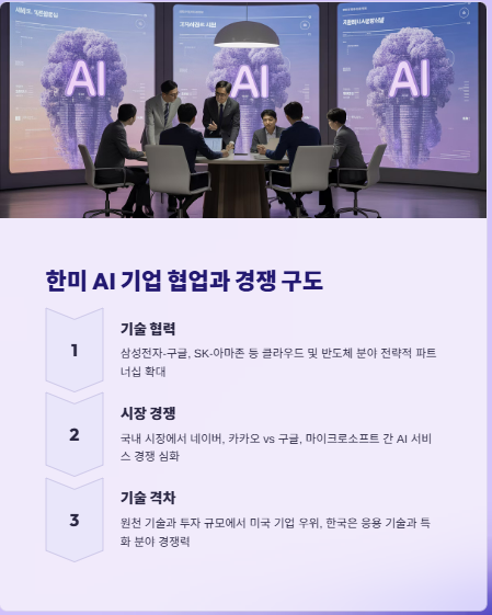 한국 기업과 미국 기업의 협업 및 경쟁 관계