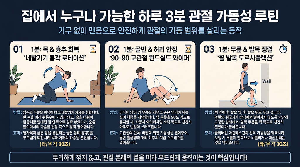 가정에서 쉽게 따라할 수 있는 관절 루틴
