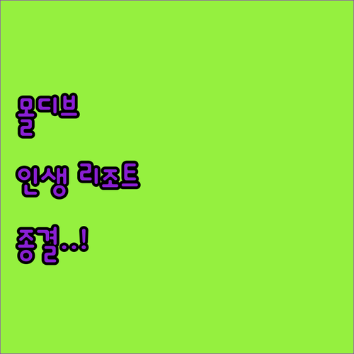 몰디브 리조트 추천 5곳 비교 분석 ..