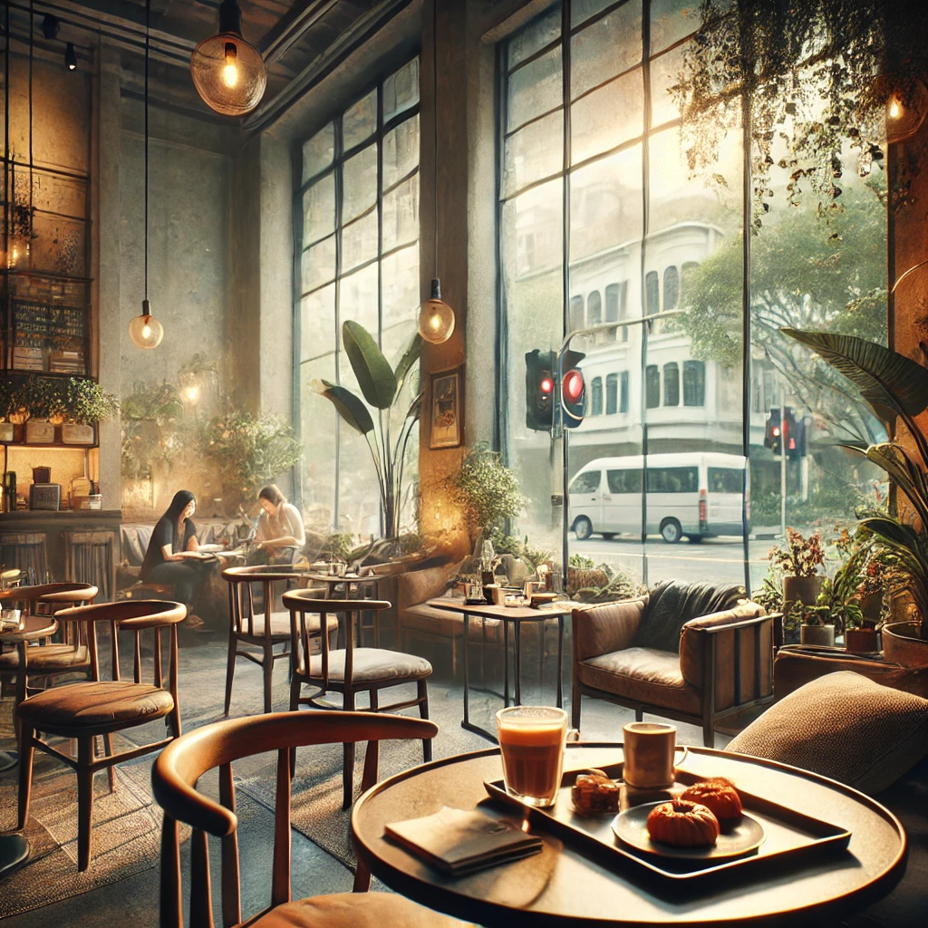 싱가포르의 감성적인 카페 풍경을 담은 대표 이미지